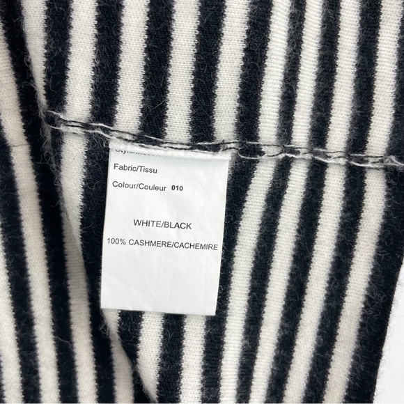 MICHAEL KORS COLLECTION Cashmere Short Sleeve Sweater BLACK/WHITE STRIPE Size XS - Picture 6 of 8